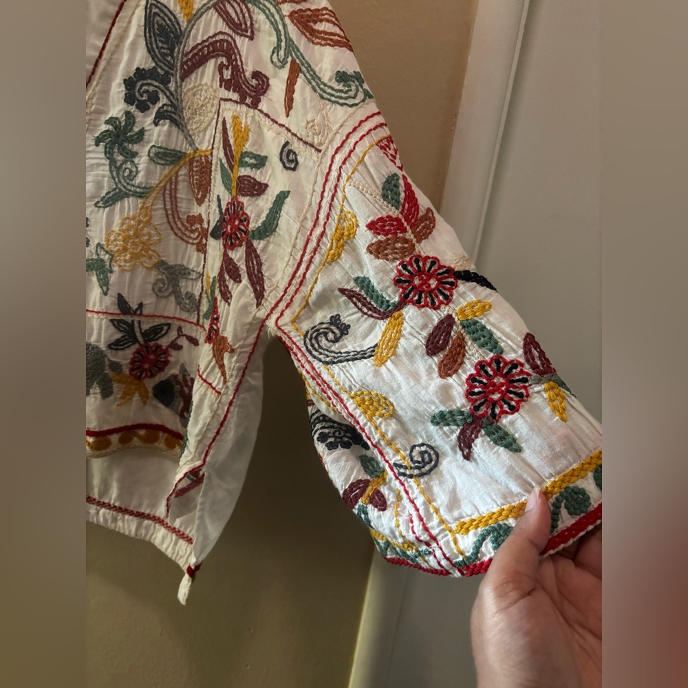 Zara Embroidered White Boho Top - Picture 4 of 10